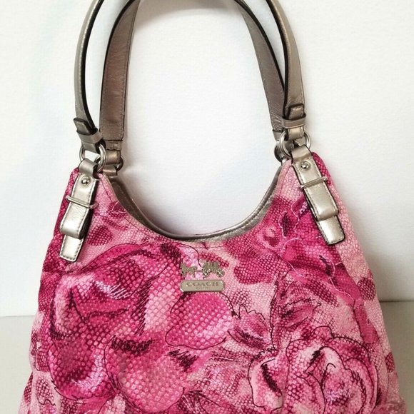 美品 Coach Maggie Madison Pink Floral Hobo 2012 Coach LIMITED EDITION Maggie Madison floral pink hobo